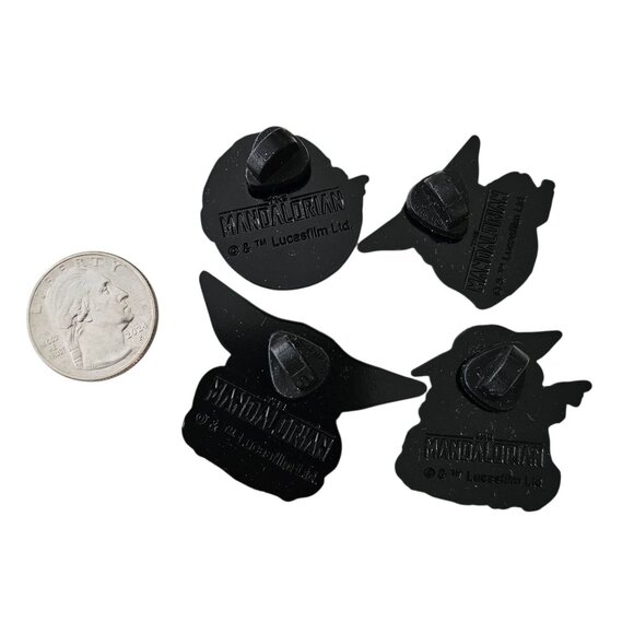 Mandalorian Baby Yoda Chibi Grogu Pins, Set Of 4 - Picture 3 of 5